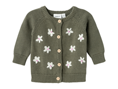 Name It mulled basil floral knit cardigan